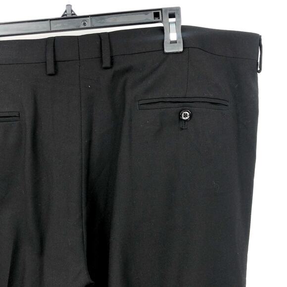 SOUL OF LONDON Men's Flat Front Stretch Dress Pants 43R Black NWOT - Picture 7 of 10